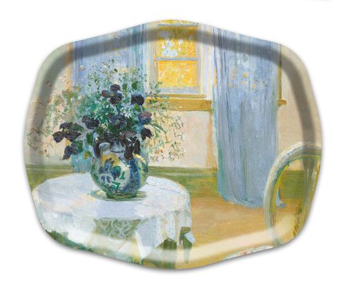 Vintage Tray 40x33-Interior with clematis-The Art museum of Skagen