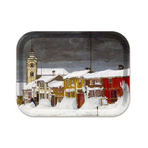 Tray 27x20-Street in Røros-The National Museum in Oslo